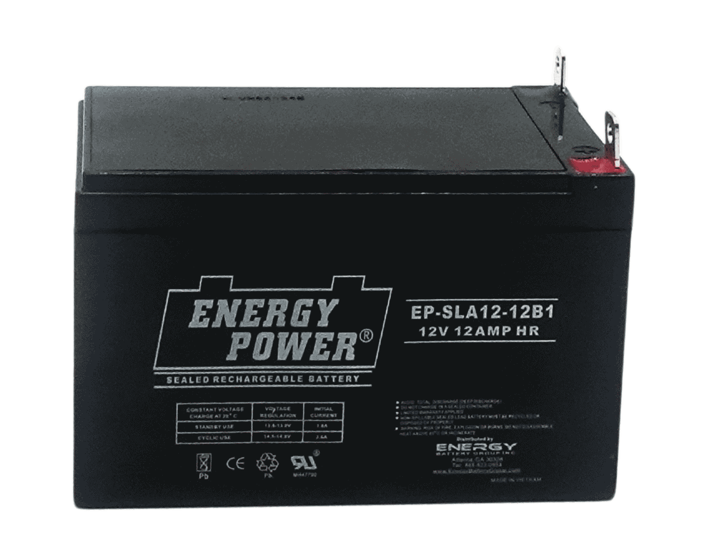 12Volt 12 Ah AGM battery with nut and bolt