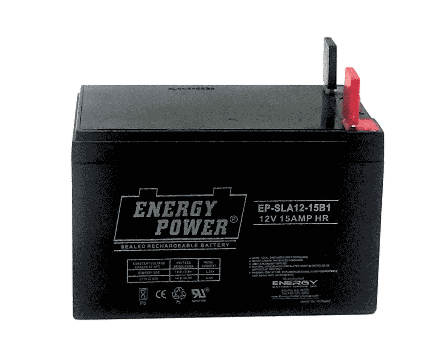 12 volt 15 AH AGM Battery with nut and bolt