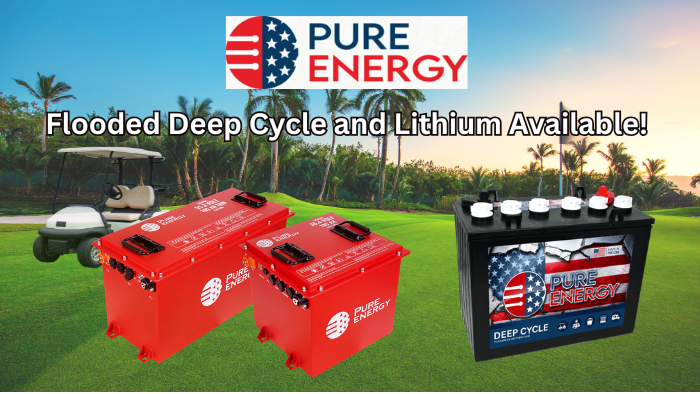 pure energy golf cart batteries